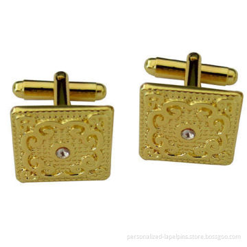 Custom Luxury Gold Metal Cufflinks For High Quality Cufflinks And Tie Clips For Souvenirs
